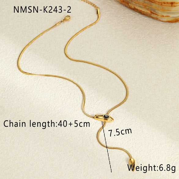 Wholesale Stainless Steel Snakeshaped Geometric Necklace With Electroplating For Women