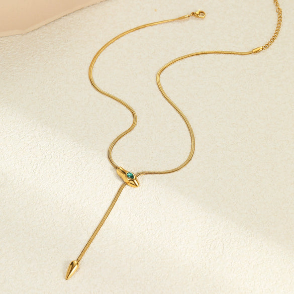 Wholesale Stainless Steel Snakeshaped Geometric Necklace With Electroplating For Women