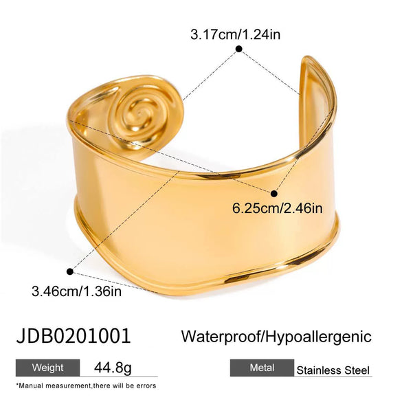 Wholesale Stainless Steel Spiral Smooth Opening Electroplated Jewelry Quiet Design Fashion Bracelet