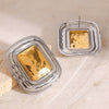 Wholesale Stainless Steel Square Geometric Electroplated Earrings For Women
