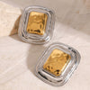 Wholesale Stainless Steel Square Geometric Electroplated Earrings For Women