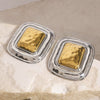 Wholesale Stainless Steel Square Geometric Electroplated Earrings For Women