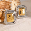 Wholesale Stainless Steel Square Geometric Electroplated Earrings For Women