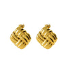 Wholesale 316L Stainless Steel Square Geometric Electroplated Women's Earrings
