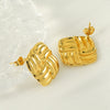 Wholesale 316L Stainless Steel Square Geometric Electroplated Women's Earrings
