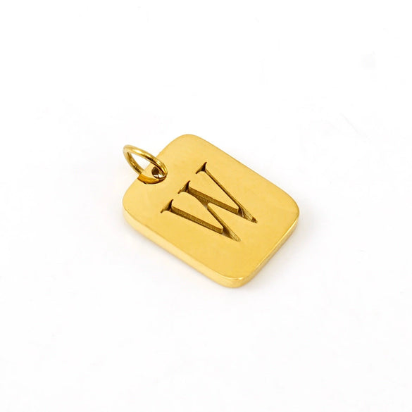 Wholesale Stainless Steel Square Hollow Letter Pendant Necklace Cutting Process Fashion Style
