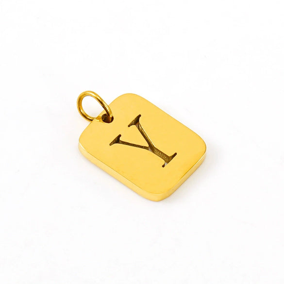 Wholesale Stainless Steel Square Hollow Letter Pendant Necklace Cutting Process Fashion Style