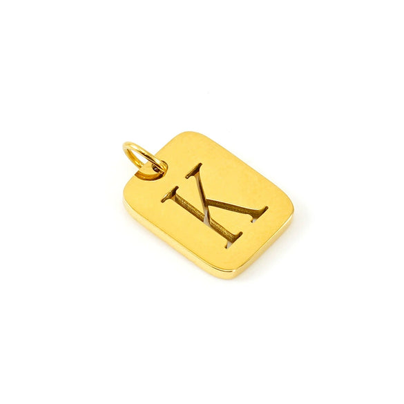 Wholesale Stainless Steel Square Hollow Letter Pendant Necklace Cutting Process Fashion Style