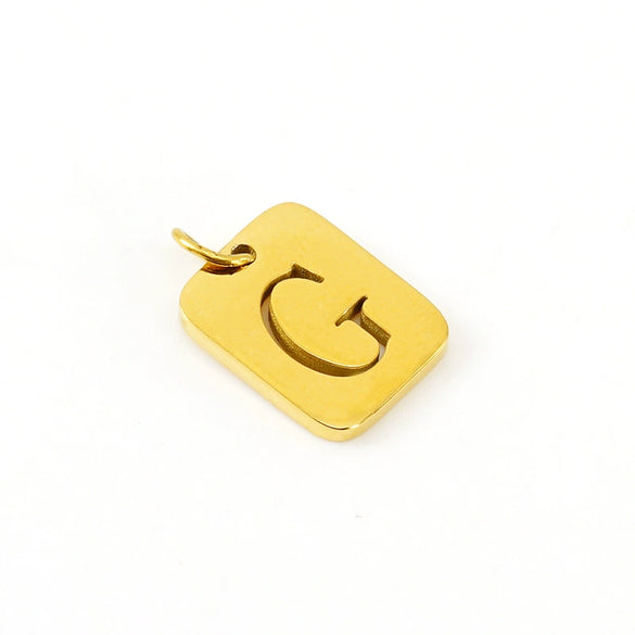 Wholesale Stainless Steel Square Hollow Letter Pendant Necklace Cutting Process Fashion Style