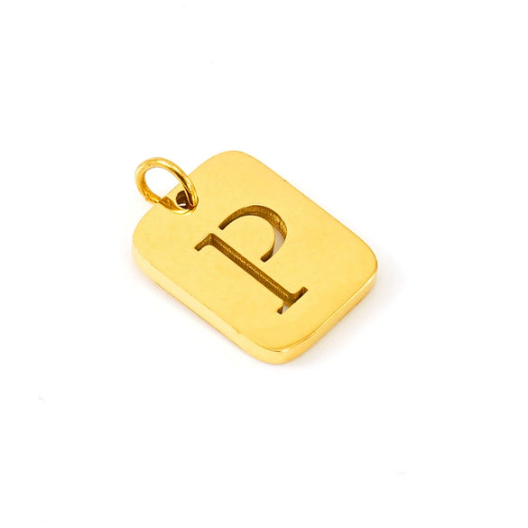 Wholesale Stainless Steel Square Hollow Letter Pendant Necklace Cutting Process Fashion Style