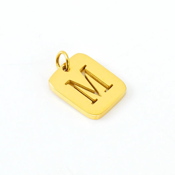 Wholesale Stainless Steel Square Hollow Letter Pendant Necklace Cutting Process Fashion Style