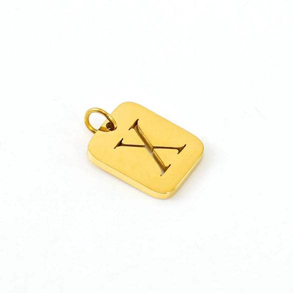 Wholesale Stainless Steel Square Hollow Letter Pendant Necklace Cutting Process Fashion Style