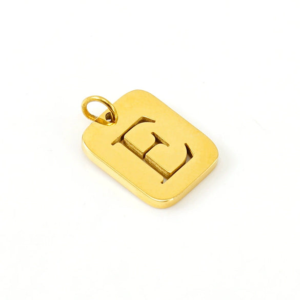 Wholesale Stainless Steel Square Hollow Letter Pendant Necklace Cutting Process Fashion Style