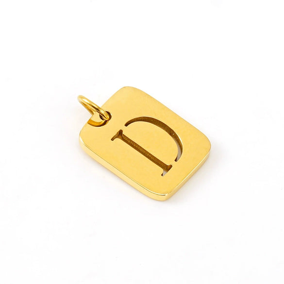 Wholesale Stainless Steel Square Hollow Letter Pendant Necklace Cutting Process Fashion Style