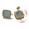 Wholesale Stainless Steel Square Open Ring Natural Stone Earrings 18K Gold Plated Electroplated Fashion Accessories