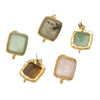 Wholesale Stainless Steel Square Open Ring Natural Stone Earrings 18K Gold Plated Electroplated Fashion Accessories
