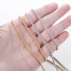Wholesale Stainless Steel Square Pearl Keel Chain Necklace Jewelry Accessories With Electroplating Simple Geometric Style
