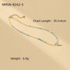 Wholesale Stainless Steel Stacked Millet Beads Leaf Crystal Natural Stone Pearls Fashion Clavicle Necklace For Women With Electroplating