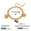 Wholesale Stainless Steel Stacked Pearl Bracelet With Geometric Pattern Electroplated Light Luxury High End Women's Jewelry