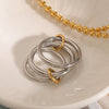 Wholesale Stainless Steel Stacked Ring With Geometric Design Electroplated Hand Jewelry For Women