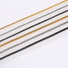 Wholesale Stainless Steel Stacking Style Geometric Pearl Chain Necklace With Electroplating