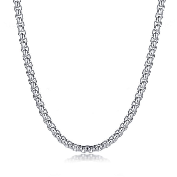 Wholesale Stainless Steel Stacking Style Geometric Pearl Chain Necklace With Electroplating