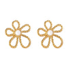 Wholesale Stainless Steel Stamped Flower Earrings For Women Light Luxury Style