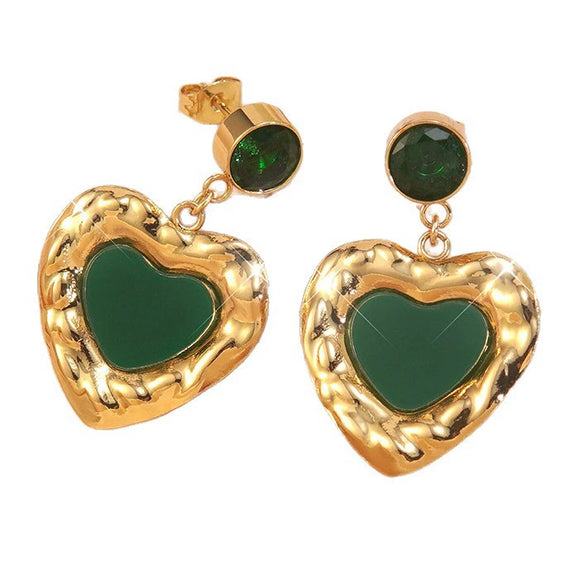 Wholesale Stainless Steel Stamped Heartshaped Love Earrings For Women