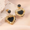 Wholesale Stainless Steel Stamped Heartshaped Love Earrings For Women