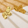 Wholesale Stainless Steel Stamped Threedimensional Flower Petal Earrings For Women In Medieval Style