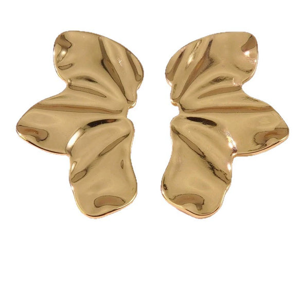 Wholesale Stainless Steel Stamped Threedimensional Flower Petal Earrings For Women In Medieval Style