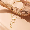 Wholesale Stainless Steel Star And Drop Shape Long Tassel Necklace With Electroplating For Women Fashion Accessories