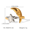 Wholesale Stainless Steel Star And Geometric Open Ring Women's Jewelry With Gold And Silver Color Matching And Electroplating