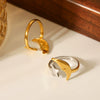 Wholesale Stainless Steel Star And Geometric Open Ring Women's Jewelry With Gold And Silver Color Matching And Electroplating