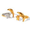 Wholesale Stainless Steel Star And Geometric Open Ring Women's Jewelry With Gold And Silver Color Matching And Electroplating