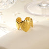 Wholesale Stainless Steel Star And Leaf Geometric Open Ring For Women Hip Hop Style With Electroplating