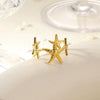 Wholesale Stainless Steel Star And Leaf Geometric Open Ring For Women Hip Hop Style With Electroplating