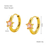 Wholesale 316L Stainless Steel Star And Round Zircon Inlaid Earrings For Women