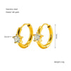 Wholesale 316L Stainless Steel Star And Round Zircon Inlaid Earrings For Women