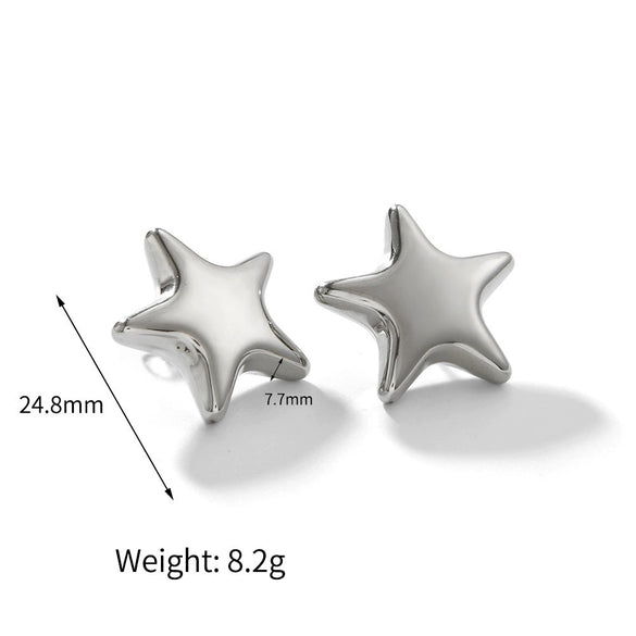 Wholesale Stainless Steel Star Geometric Plated Women's Earrings Necklace