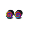Wholesale Stainless Steel Star Pattern Retro Round Barbell Fashion Personality Ear Clip Earrings For Men And Women