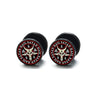 Wholesale Stainless Steel Star Pattern Retro Round Barbell Fashion Personality Ear Clip Earrings For Men And Women