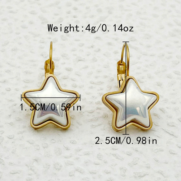 Wholesale Stainless Steel Star Patterned Earrings With Electroplating For Women