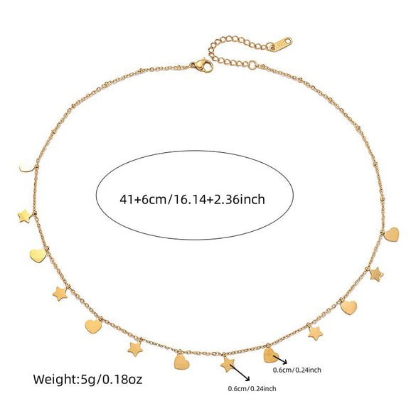 Wholesale Stainless Steel Star Pendant Necklace Electroplated Fashion Simple Accessories For Women