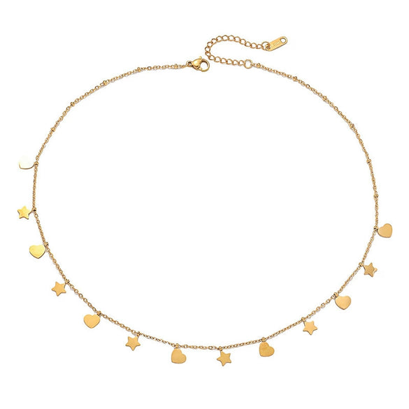 Wholesale Stainless Steel Star Pendant Necklace Electroplated Fashion Simple Accessories For Women