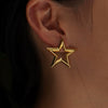 Wholesale Stainless Steel Star Shape Retro Style Electroplating Earrings For Women