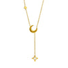 Wholesale Stainless Steel Star Shape Tassel Clavicle Necklace For Women With Vacuum Plated 18K Gold Color