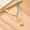 Wholesale Stainless Steel Starfish And Scallop Pendant Necklace With Animal Zodiac Pattern Electroplated For Women