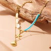Wholesale Stainless Steel Starfish And Scallop Pendant Necklace With Animal Zodiac Pattern Electroplated For Women