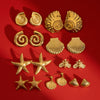 Wholesale Stainless Steel Starfish Earrings With Geometric Design And Electroplating Treatment For Women